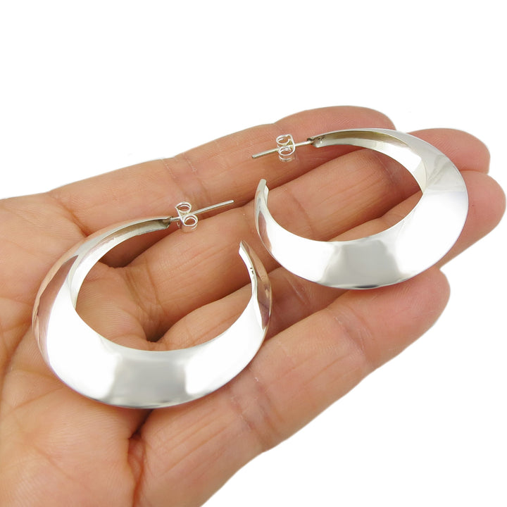 Sterling Silver Hoop Earrings Large