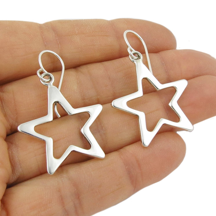 Silver Starshine Drop Earrings