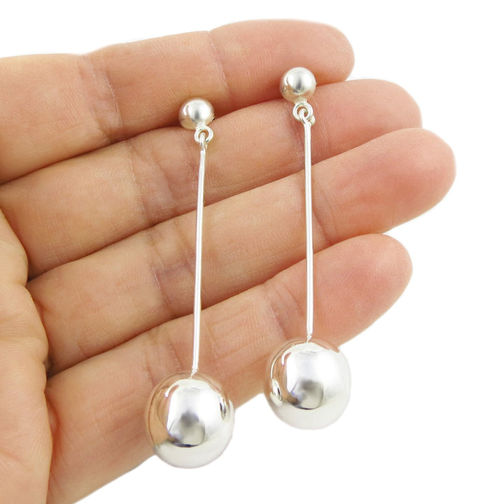 Long Sterling Silver Dangle Earrings