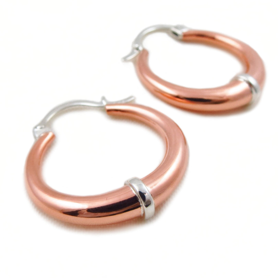 Two Tone Creole Duo Hoop Earrings