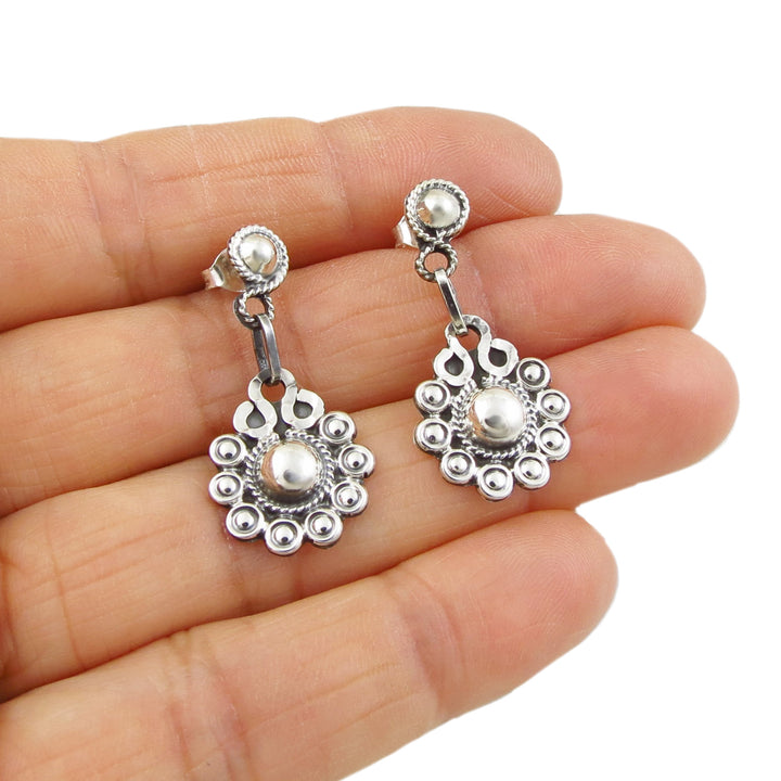 Women's Silver Flower Earrings