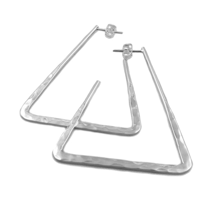 Flared Triangle Hoop Earrings