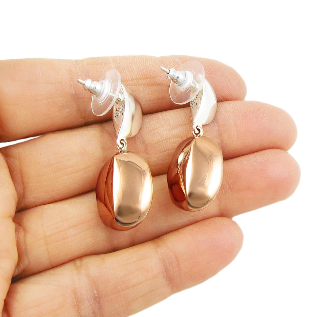 Copper and Silver Mixed Metal Earrings