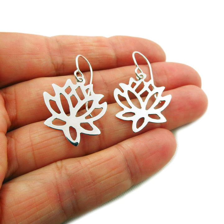 Lotus Flower 925 Sterling Silver Earrings