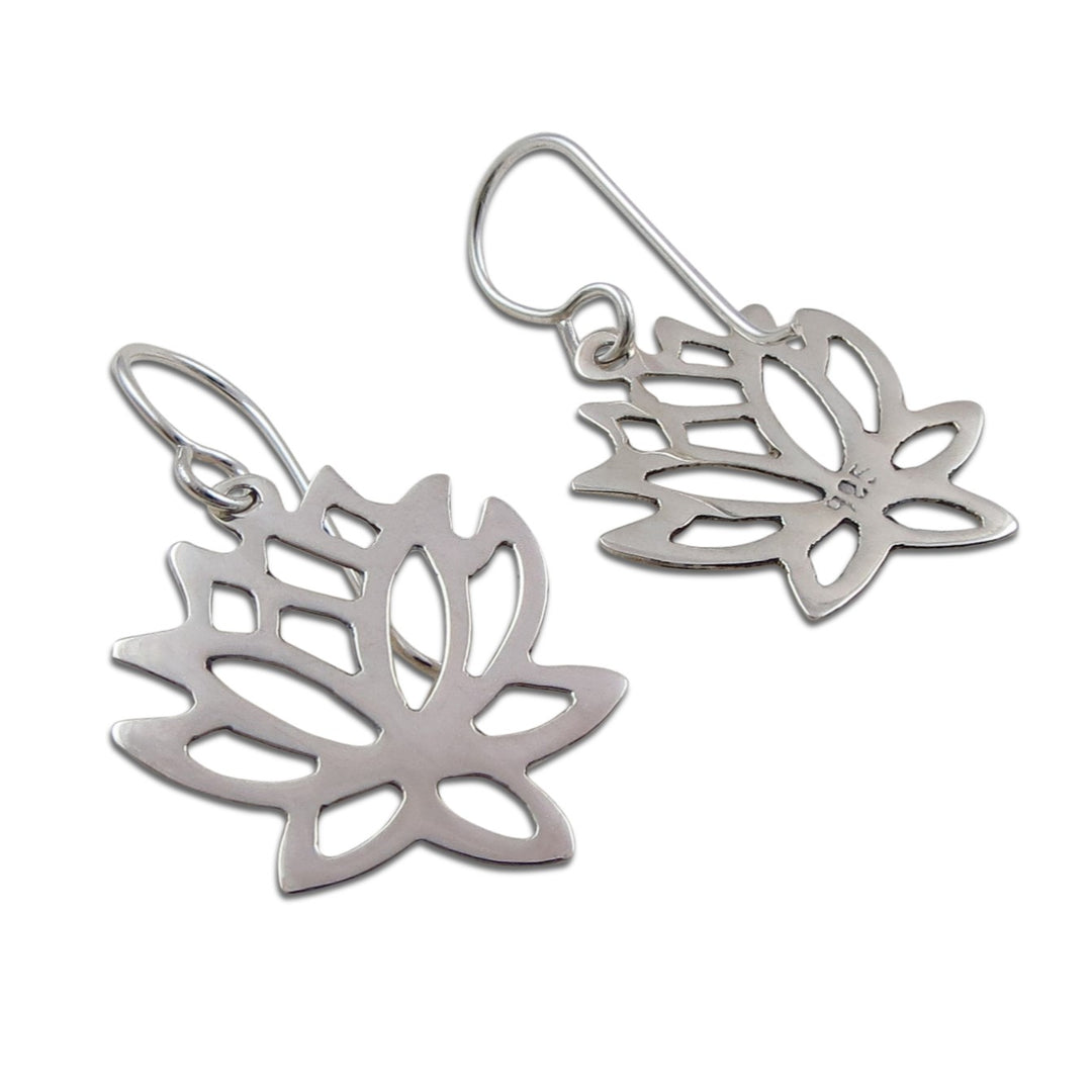 Lotus Flower 925 Sterling Silver Earrings