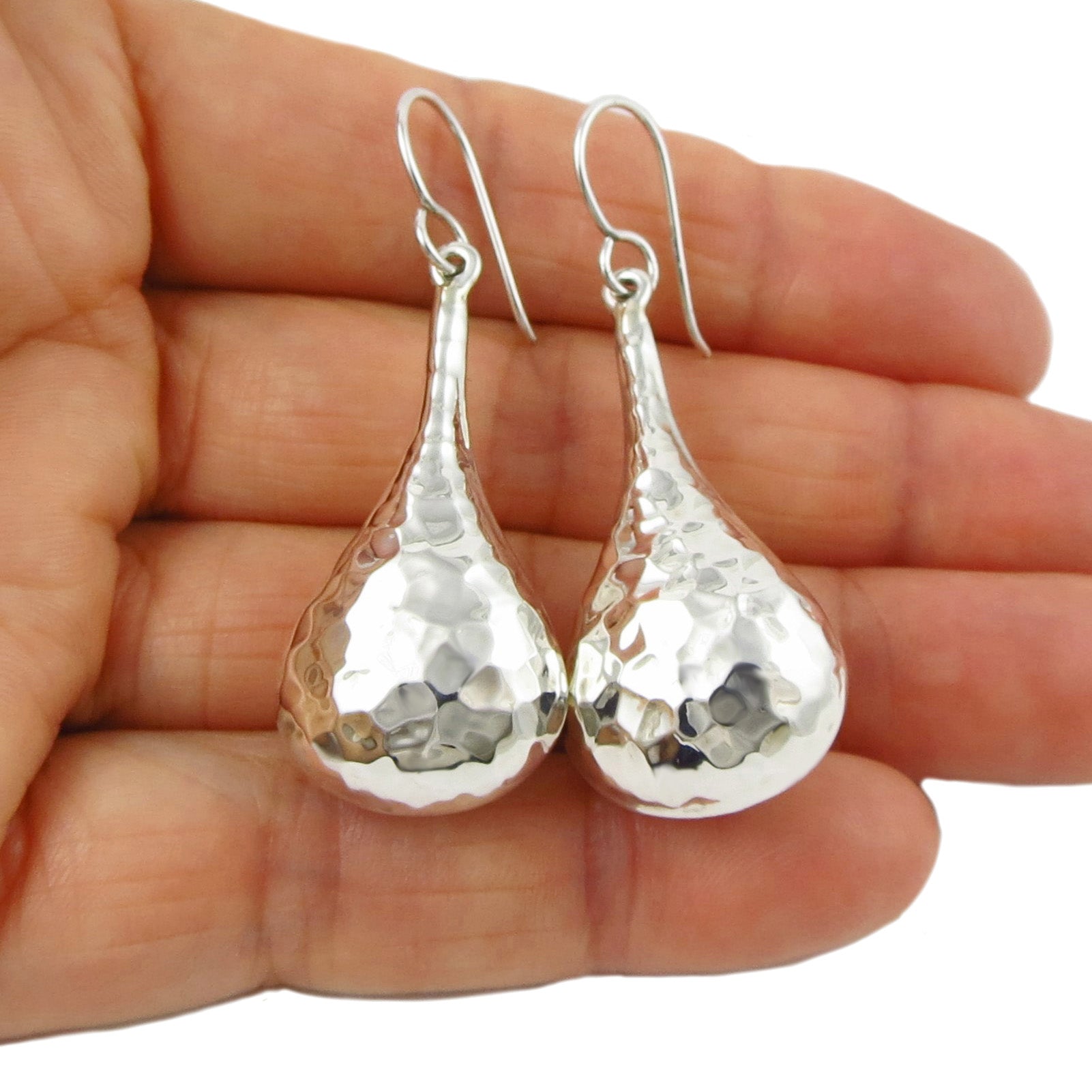 Hammered deals teardrop earrings