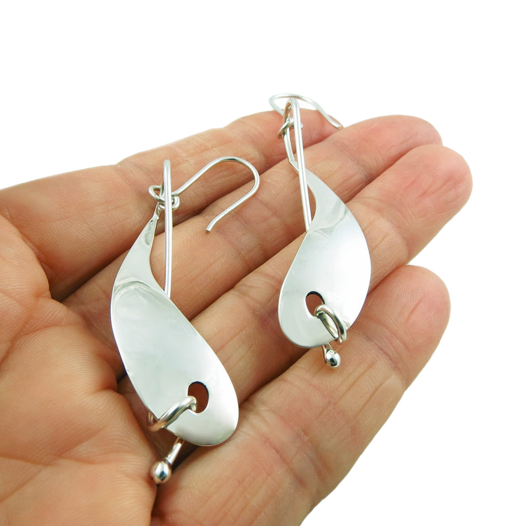 Sterling Silver Geometric Drop Earrings