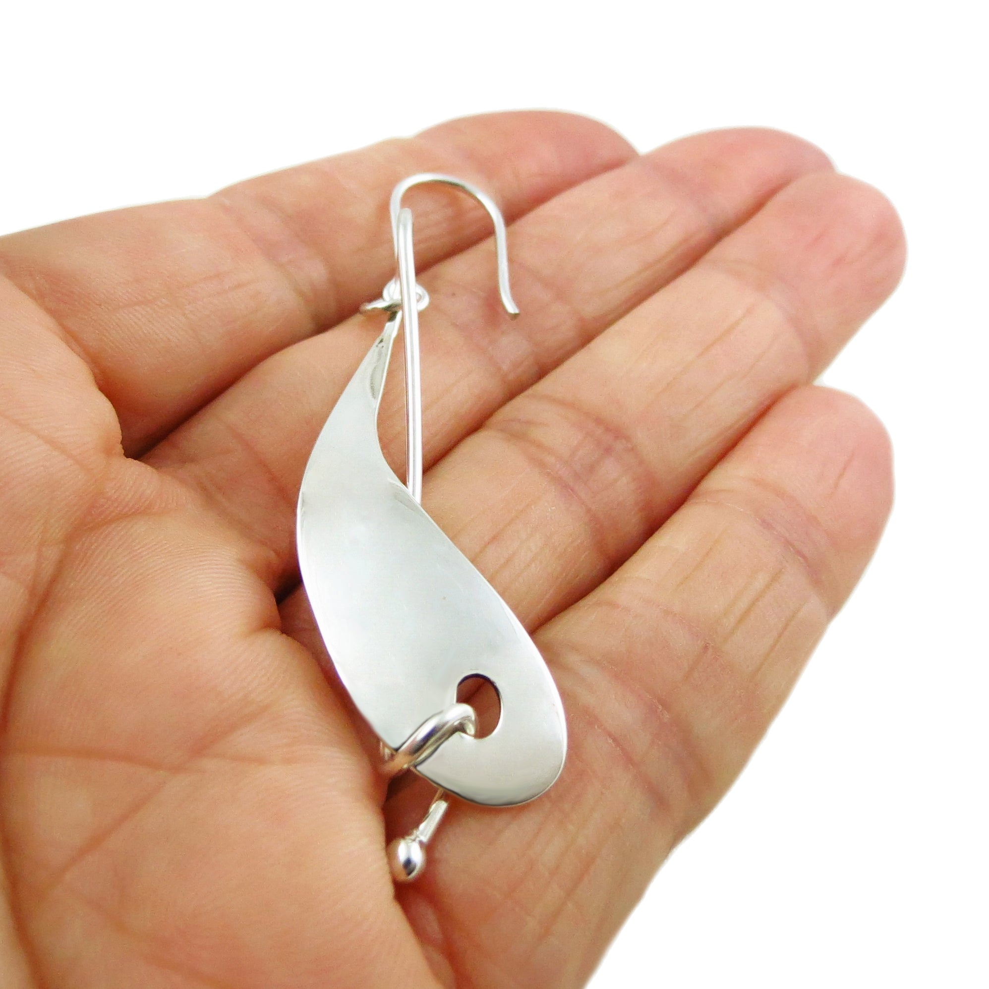 Orecchini Pendenti A Moschettone In Argento Sterling 925 - Gioielli A Tema Arrampicata E Climbers