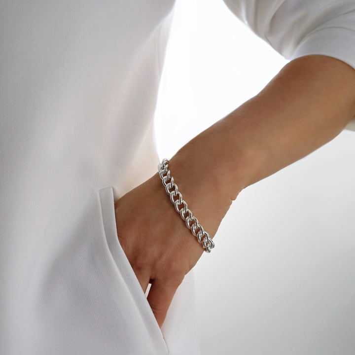 Chunky Curb Chain Bracelet in Sterling Silver