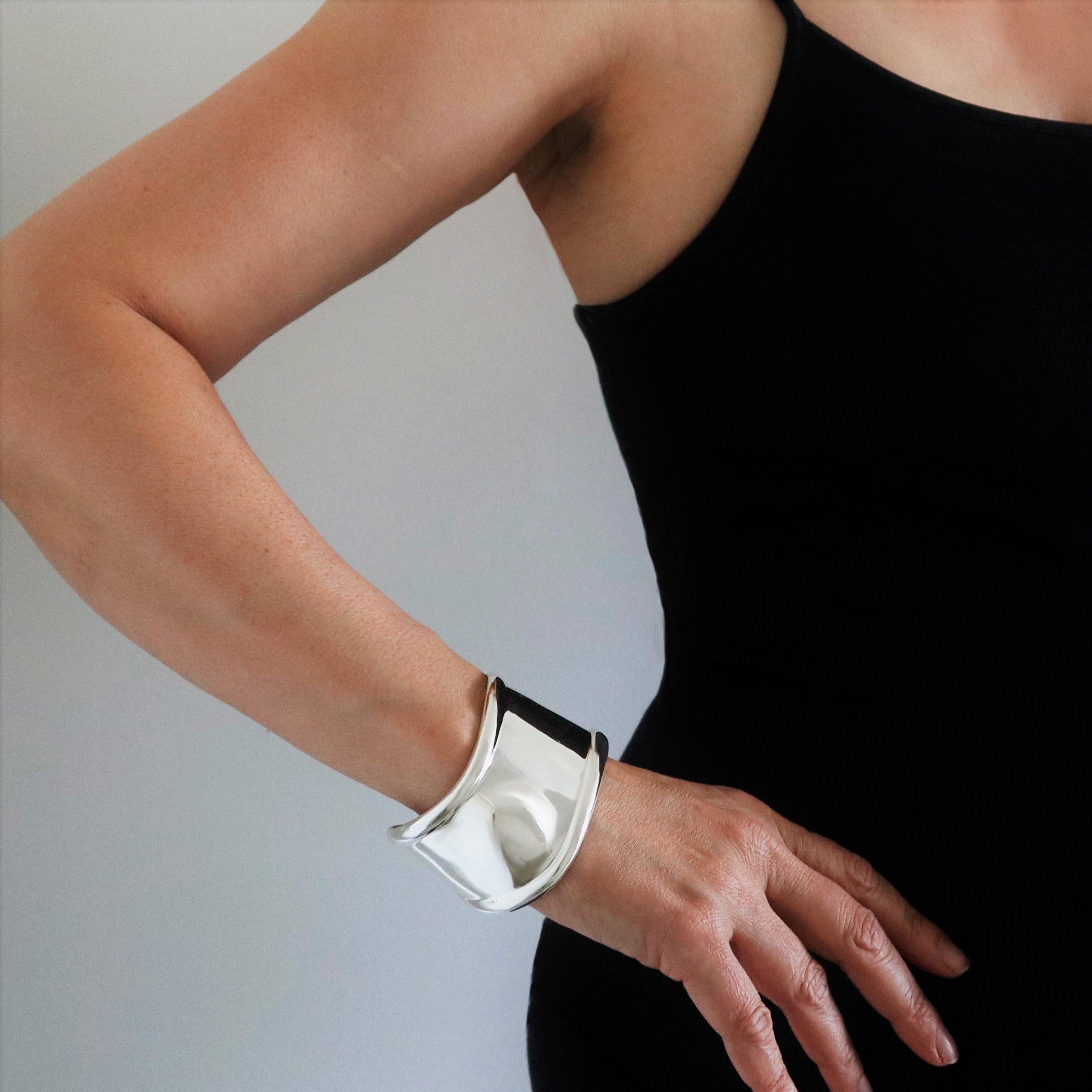 Bone Cuff Sterling Silver Bracelet