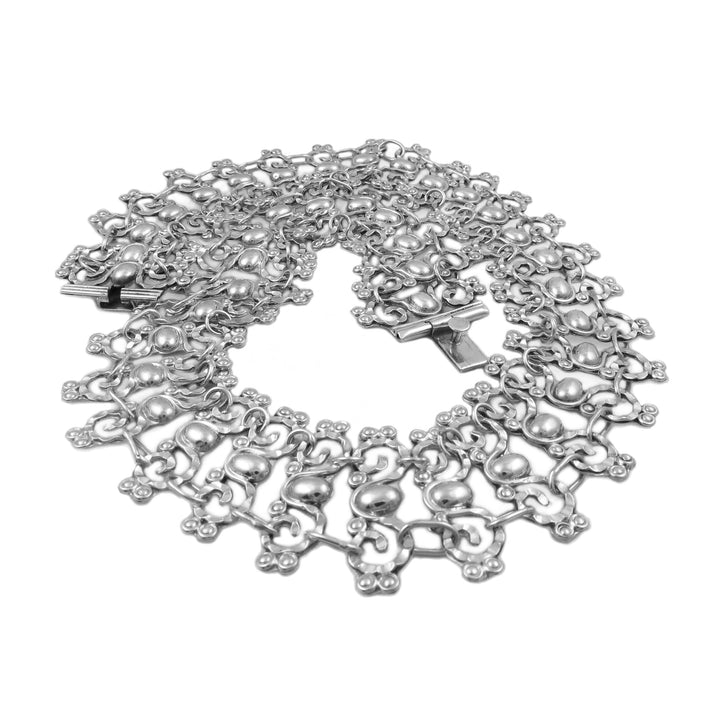 Womens Statement Sterling Silver Necklace