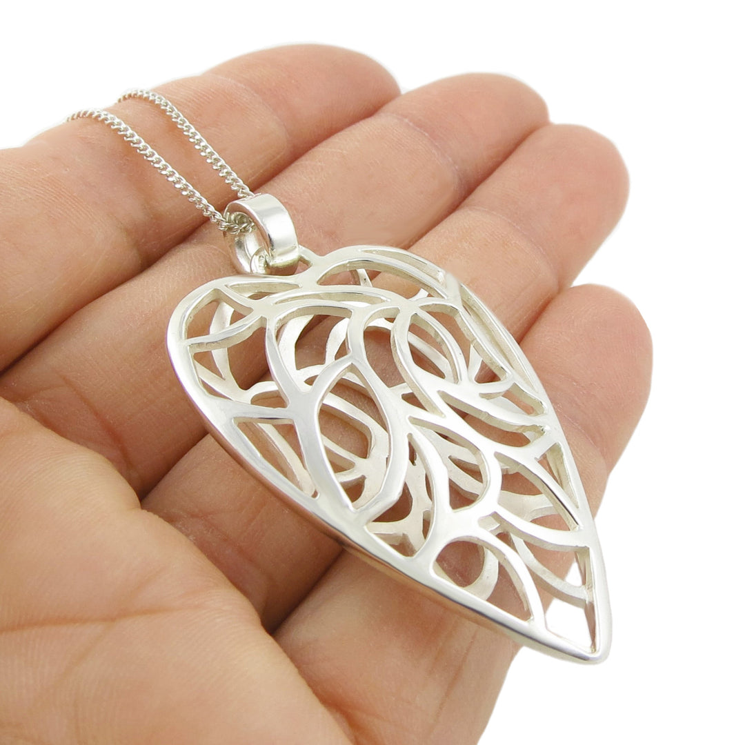 Vine Heart Necklace in Sterling Silver