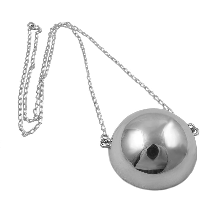 Circle 925 Sterling Silver Ball Bead and Chain Necklace