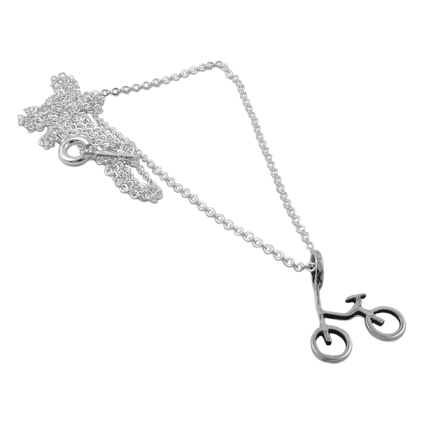 Sterling silver bike deals chain necklace