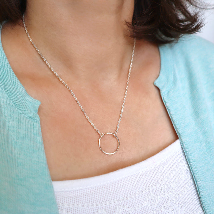Infinity Circle 925 Sterling Silver Chain Necklace