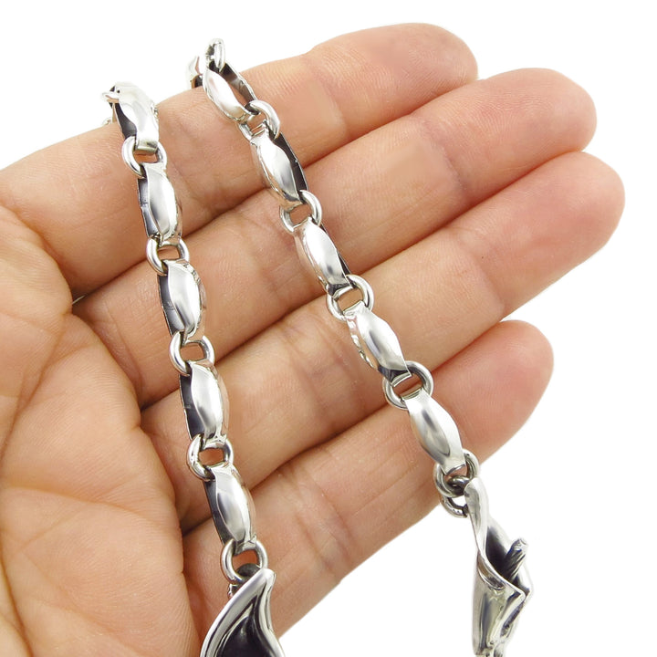 Mexican Artisan Handmade 925 Sterling Silver Calla Lily Flower Necklace