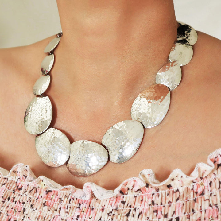 Wide Statement Sterling Silver Necklace
