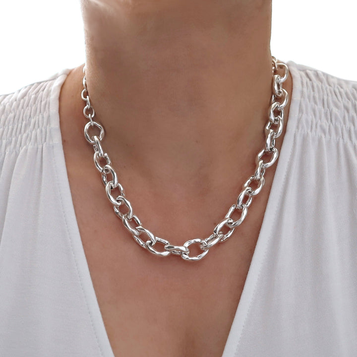 Sterling Silver Chunky Link Chain Necklace