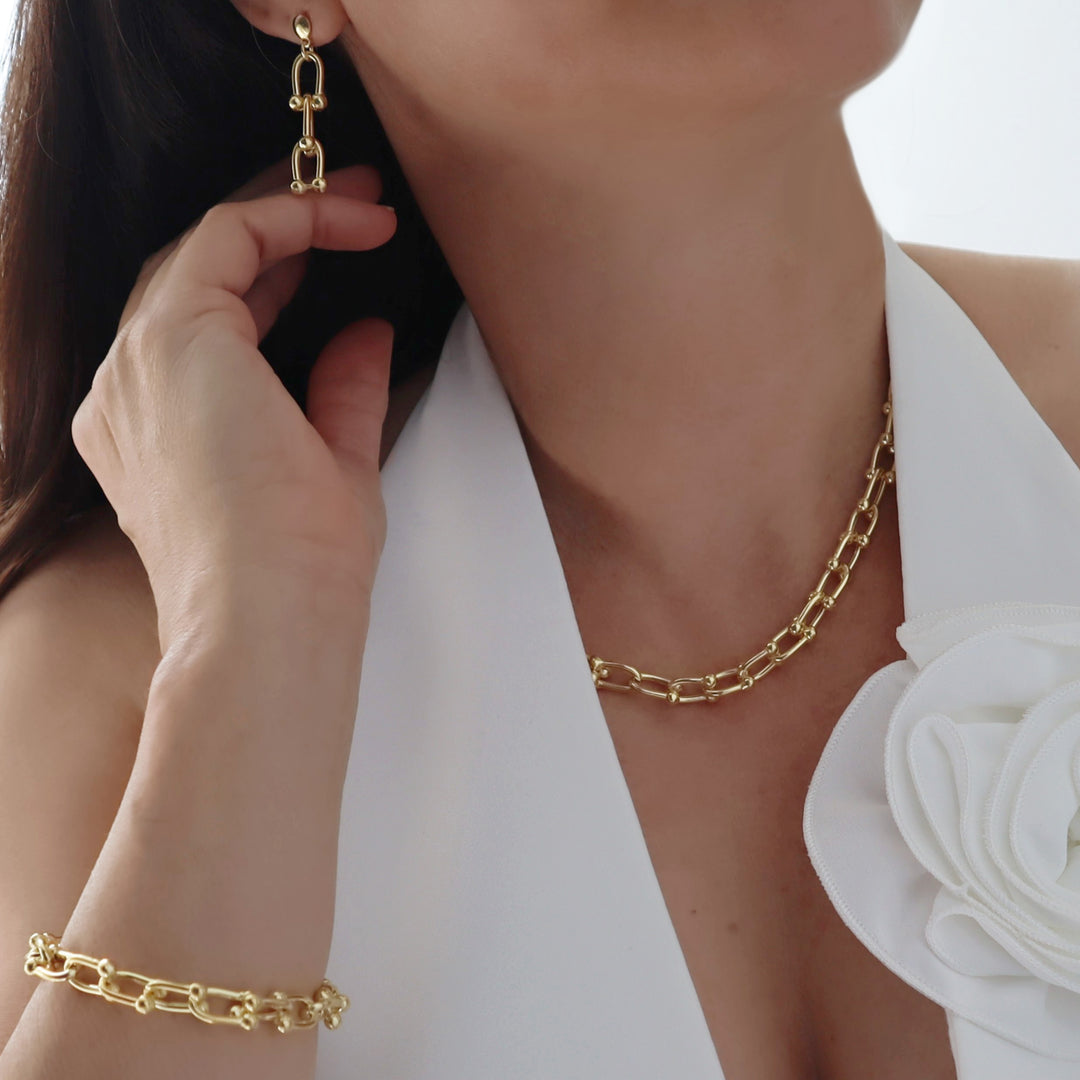 Gauge Link Bracelet in 14ct Gold Vermeil Sterling Silver