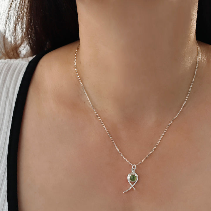Peridot August Birthstone Sterling Silver Necklace
