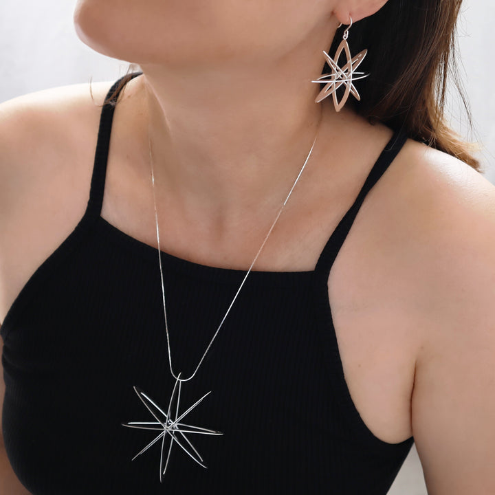 Octagram Starshine Pendant Necklace in Sterling Silver