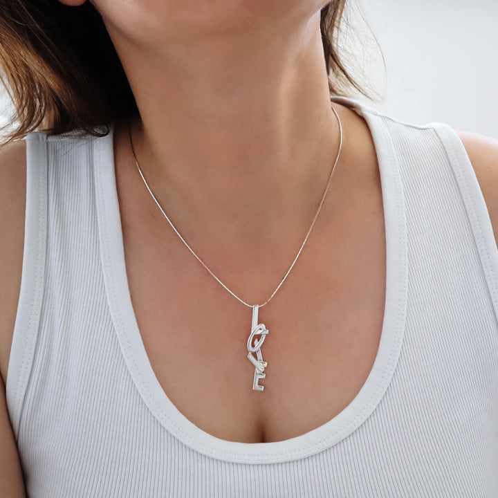Sterling Silver Love Letters Pendant Necklace