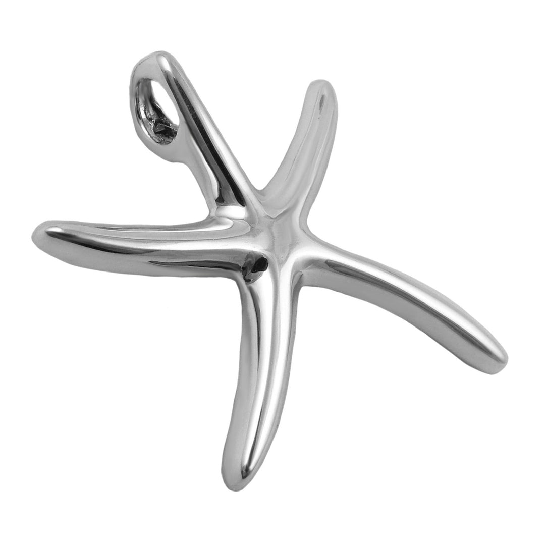 A large ssterling 925 Silver starfish pendant ladies jewellery on a white background