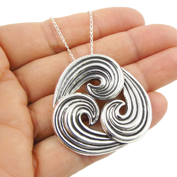Taxco Silver Circle of Life Pendant Necklace