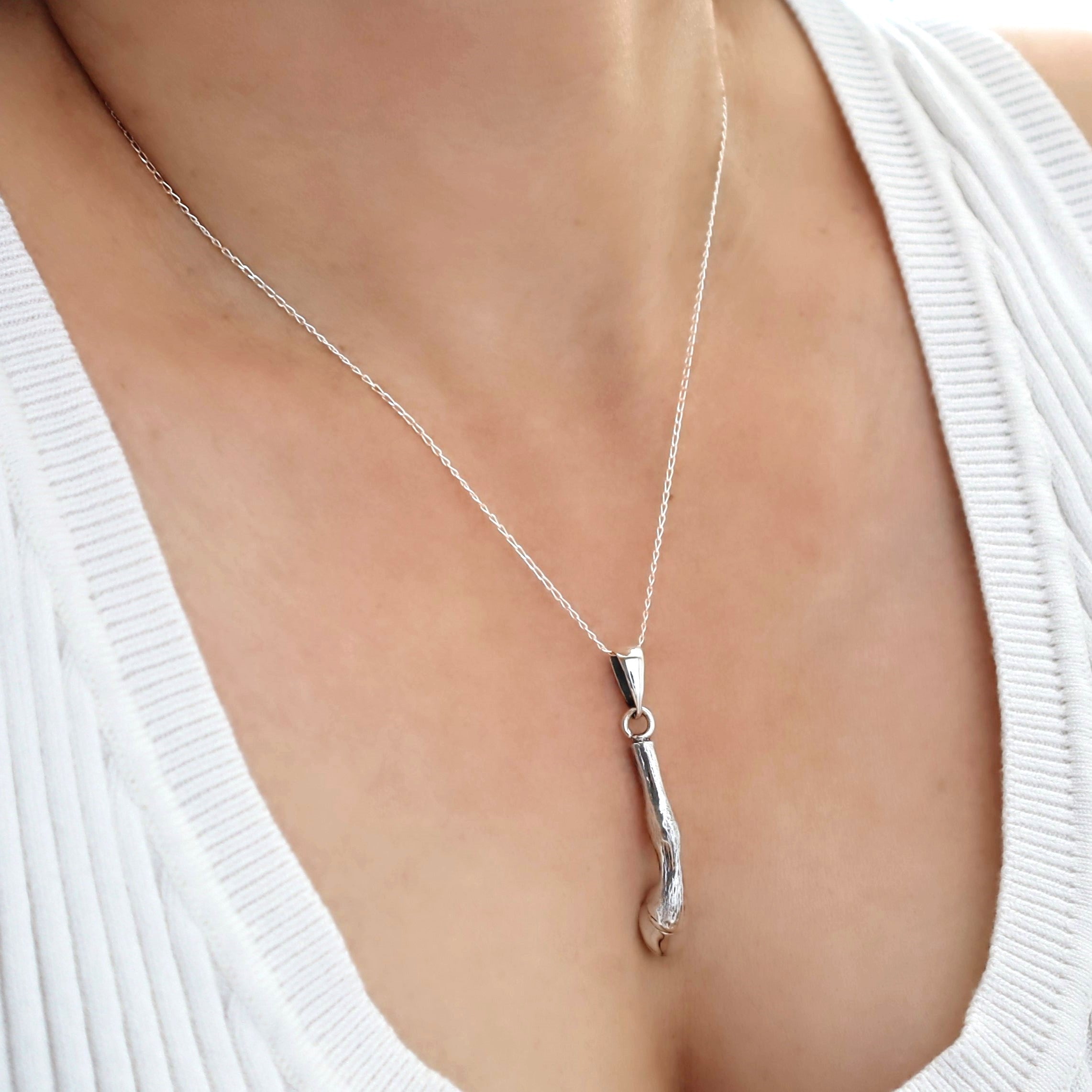 Horse Hoof Equestrian Sterling Silver Pendant Necklace