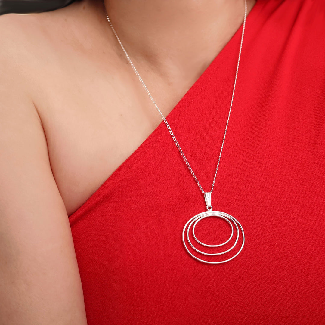 Sterling Silver Infinity Circle Pendant Necklace