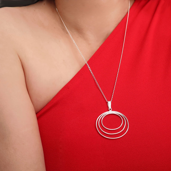 Sterling Silver Infinity Circle Pendant Necklace