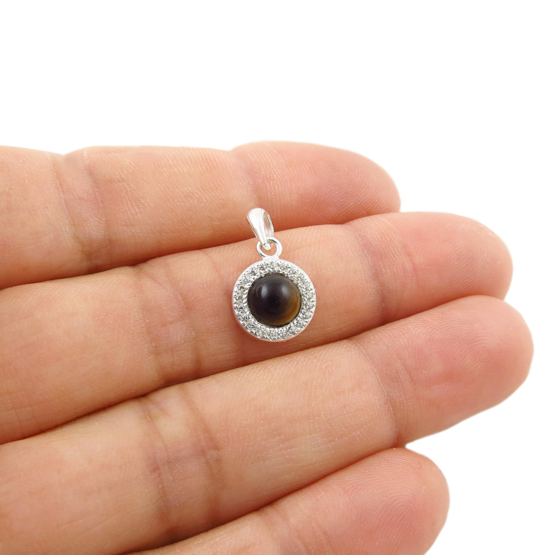 Sterling Silver Tiger's Eye Pendant Necklace