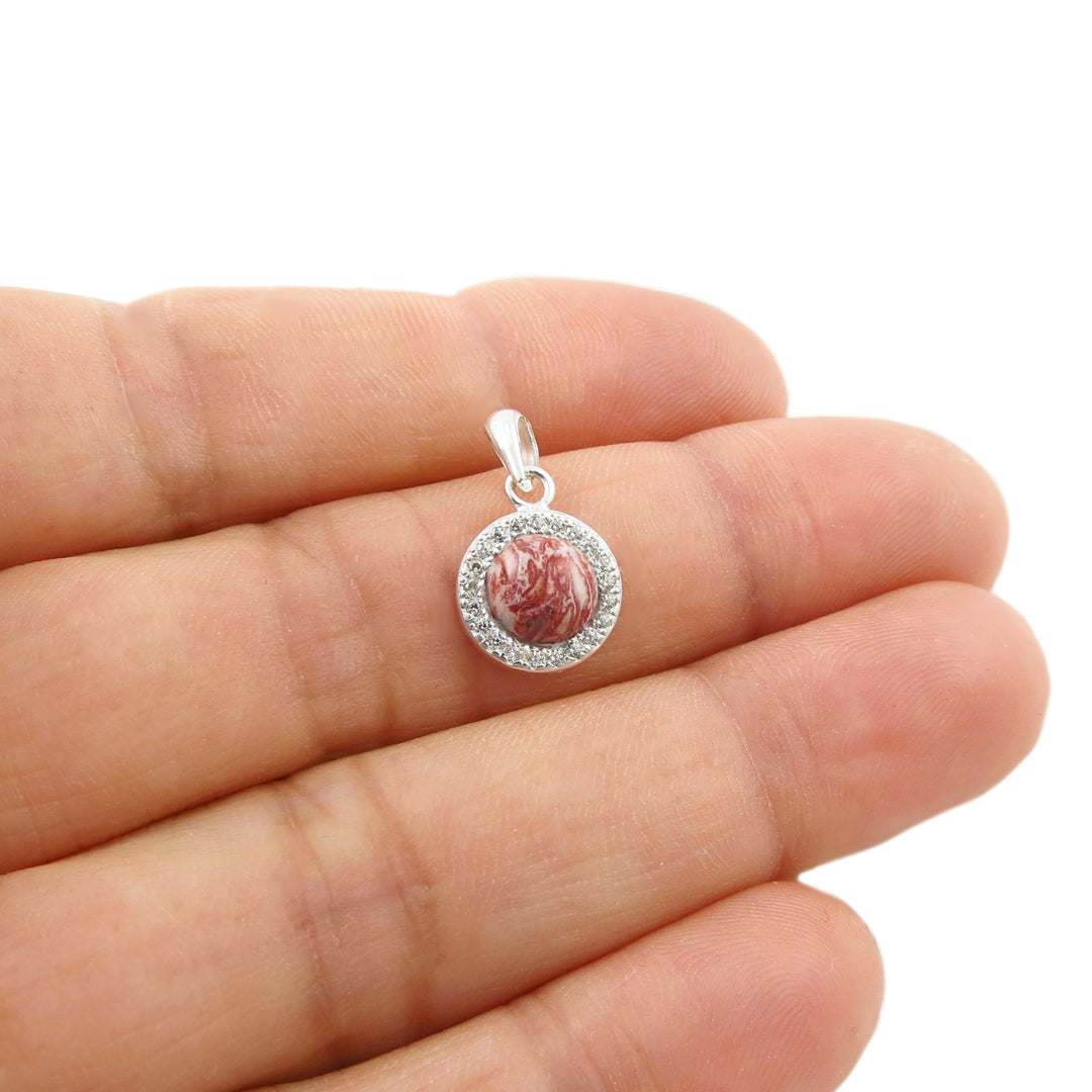 Rhyolite Stone 925 Silver Pendant Necklace