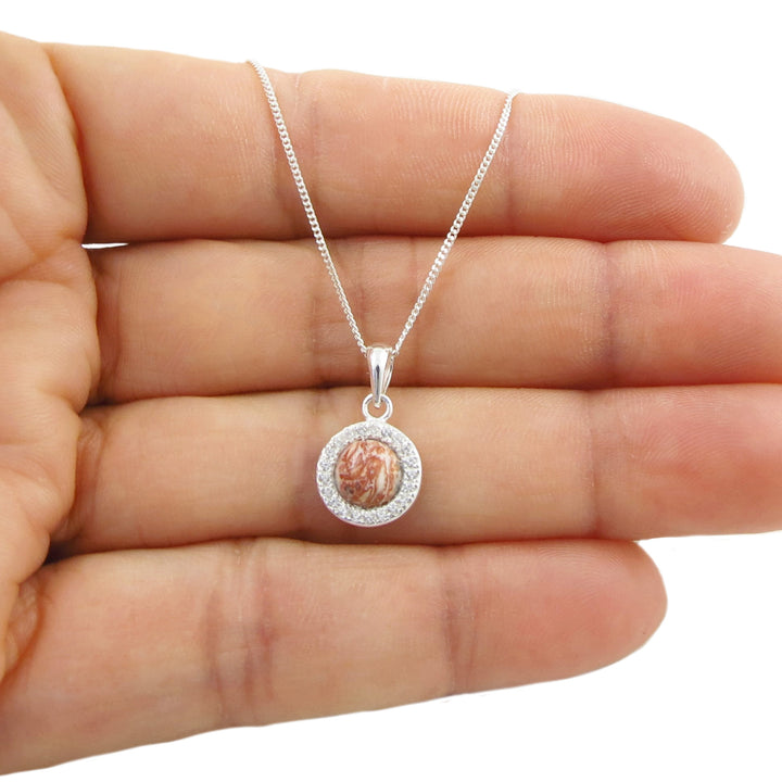 Rhyolite Stone 925 Silver Pendant Necklace