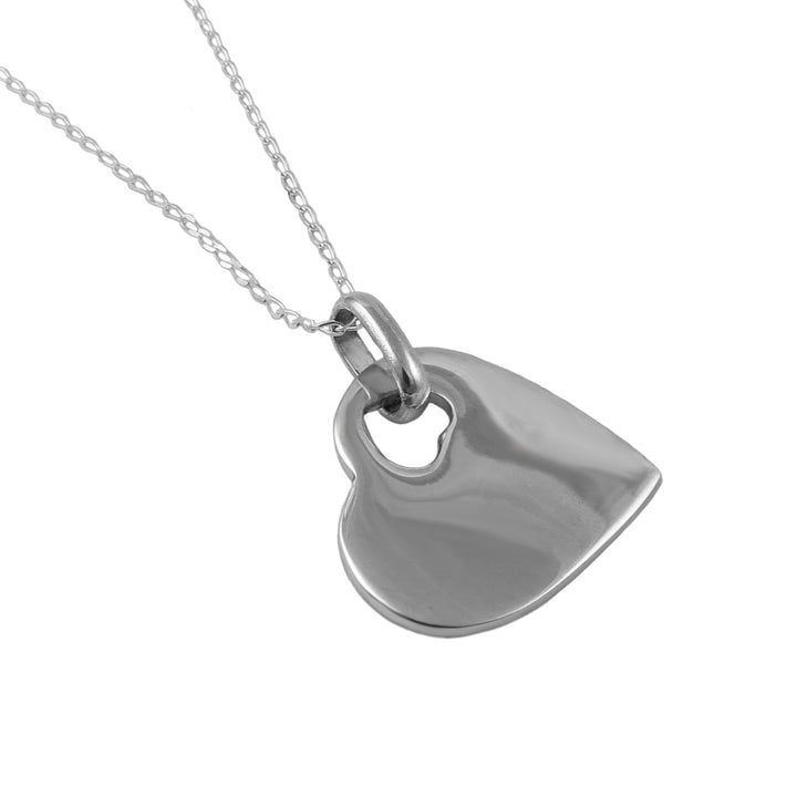Heart Pendant and Chain Necklace in 925 Silver