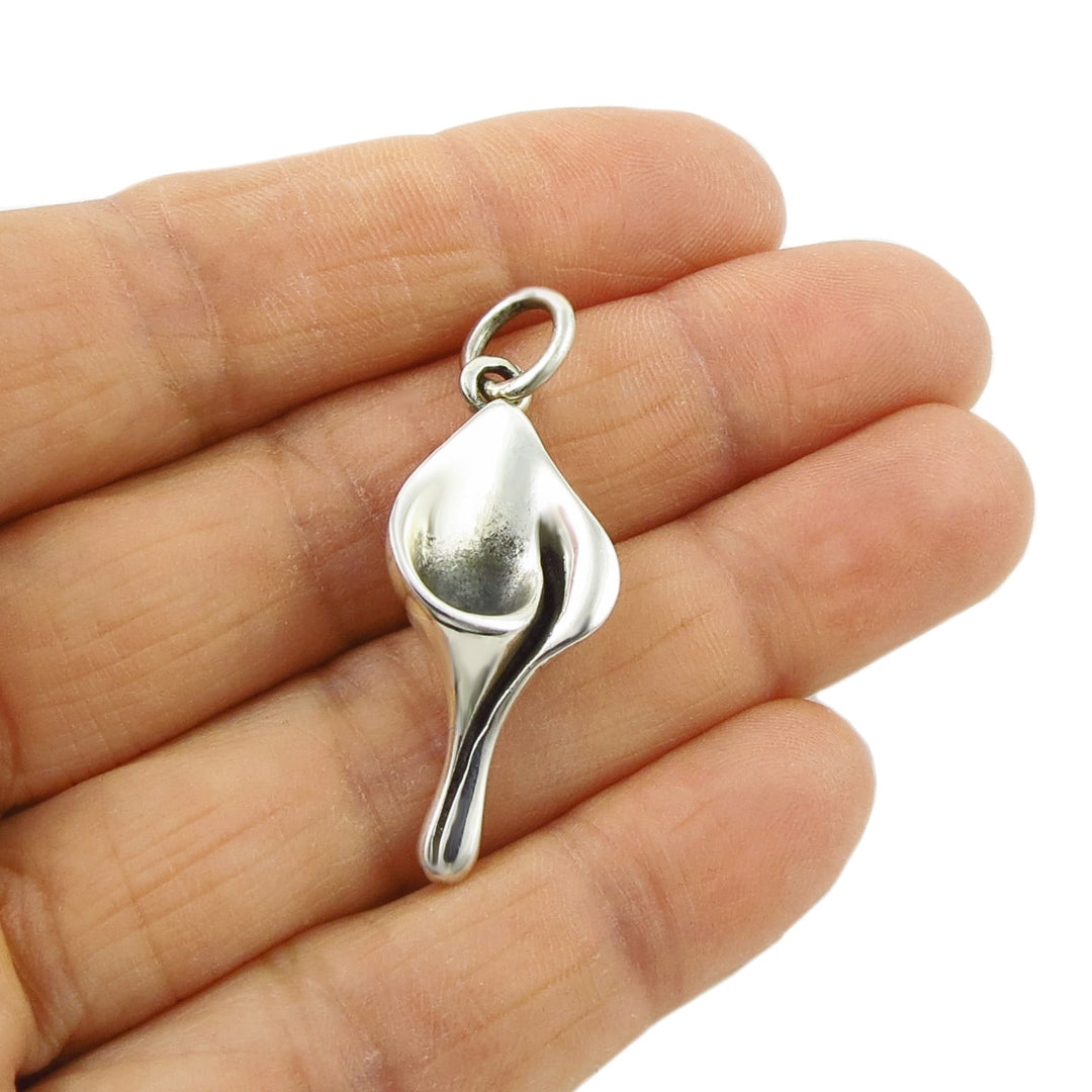 Calla Lily Flower 925 Sterling Silver Pendant Necklace