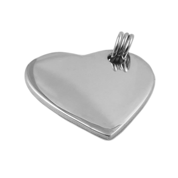 Large Love Heart Pendant Necklace in Sterling Silver