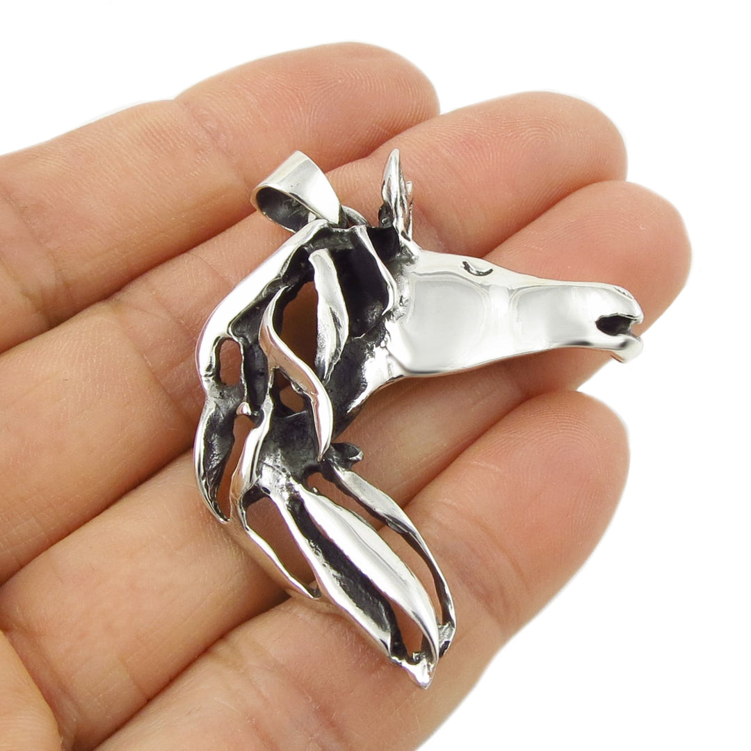Equestrian Sterling Silver Horse Pendant Necklace