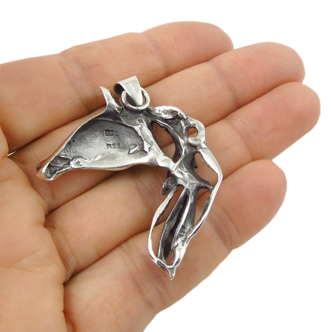 Equestrian Sterling Silver Horse Pendant Necklace