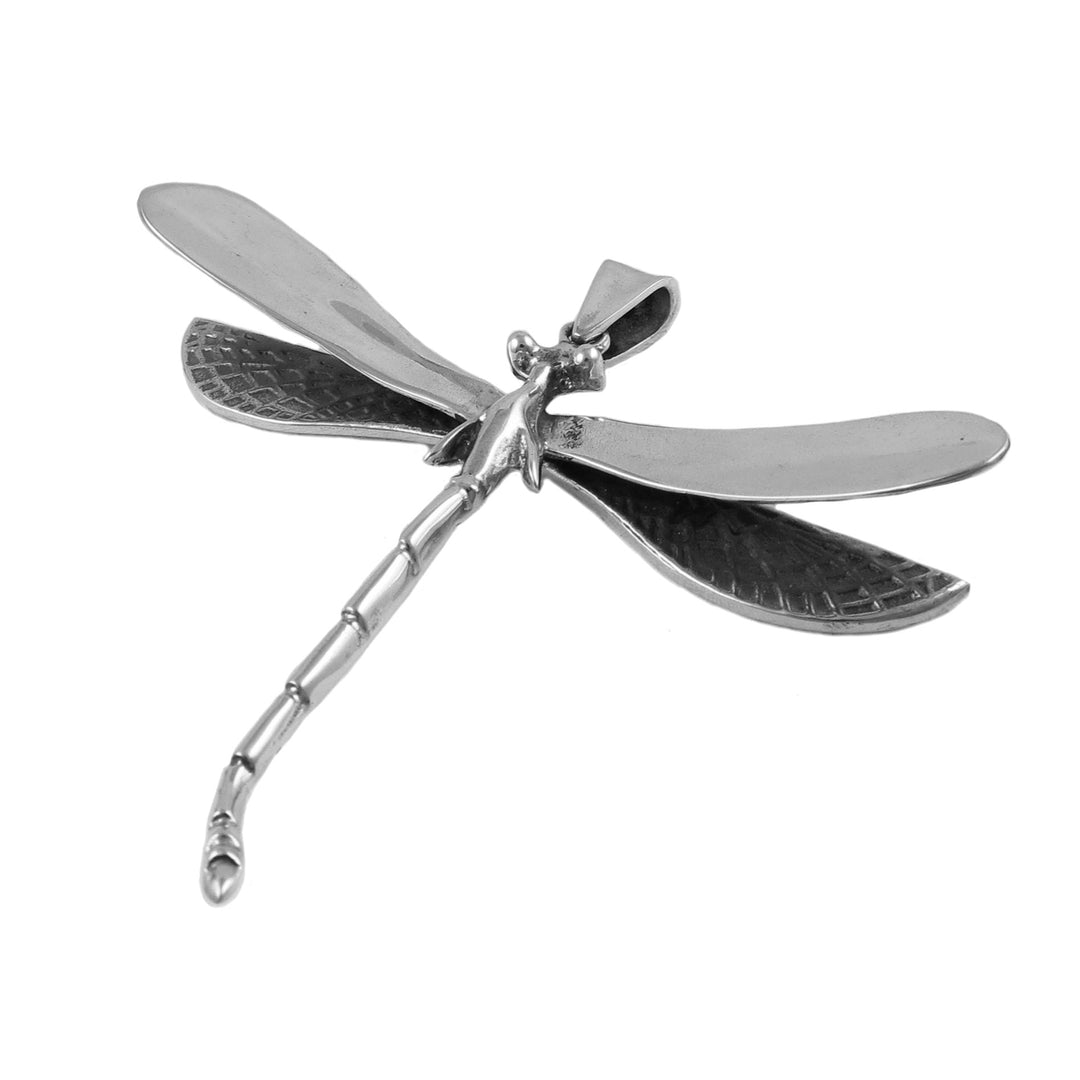 Large Sterling Silver Dragonfly Pendant