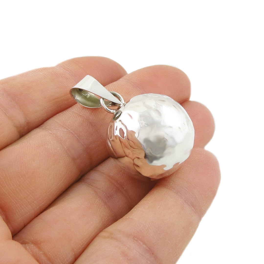 Hallmarked Sterling 925 Silver Ball Bead Bola Chime Pendant Necklace