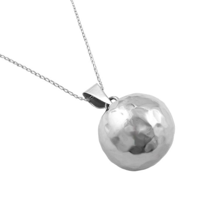 Hallmarked Sterling 925 Silver Ball Bead Bola Chime Pendant Necklace