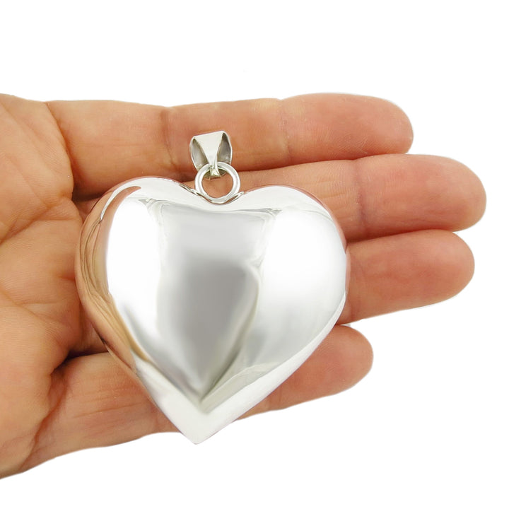 Sterling Silver Heart Pendant Large