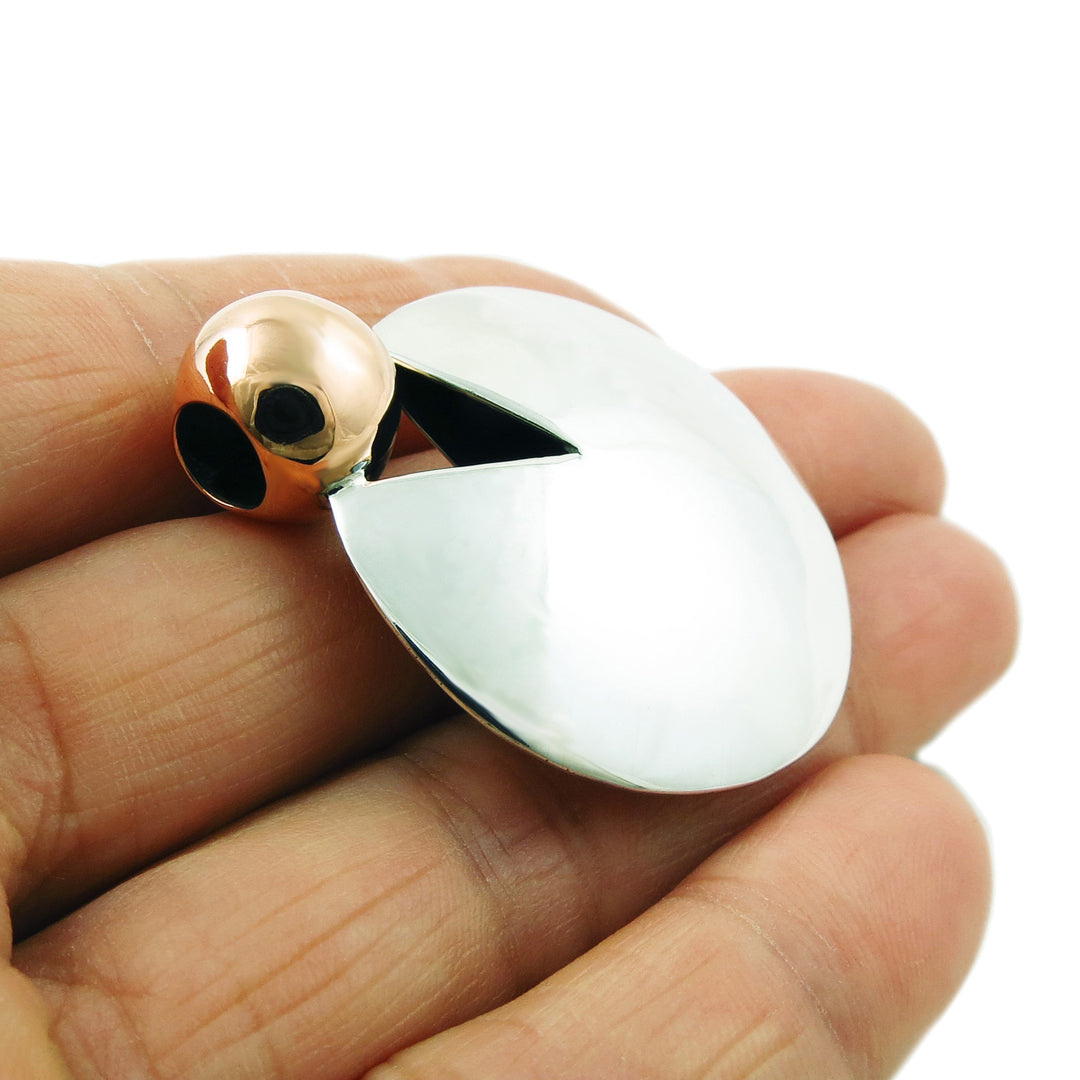 Designer Copper and 925 Sterling Silver Circle Pendant