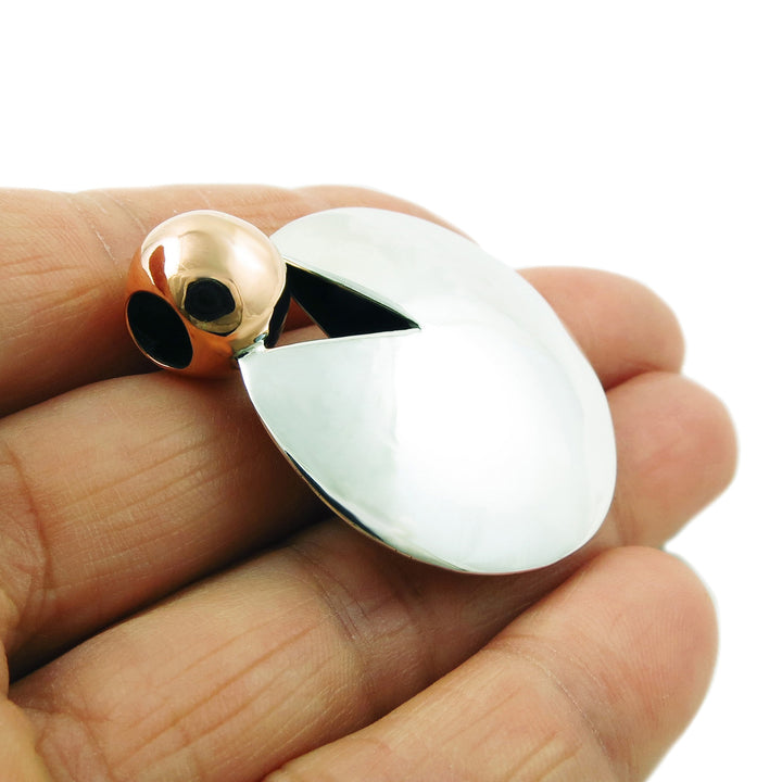 Designer Copper and 925 Sterling Silver Circle Pendant