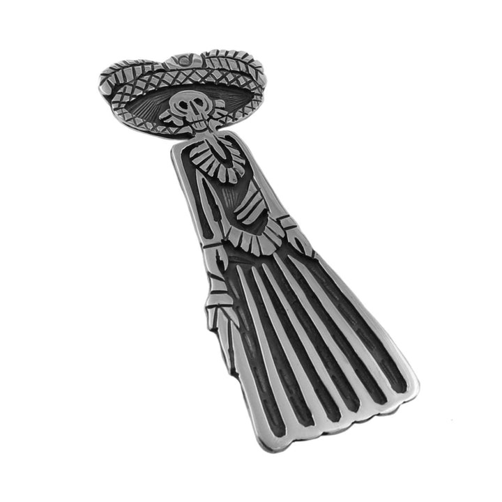 Day of the Dead Lady Skeleton Pendant Necklace