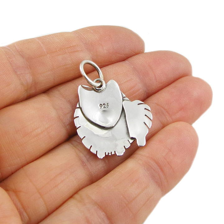 Pomeranian Sterling Silver Dog Pendant Necklace