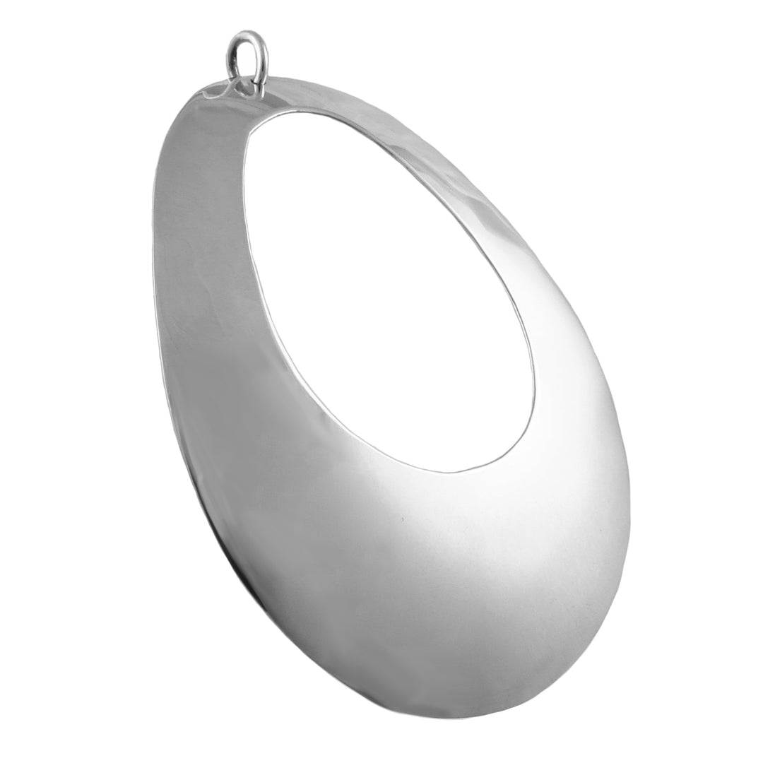 Large Statement Sterling Silver Oval Pendant