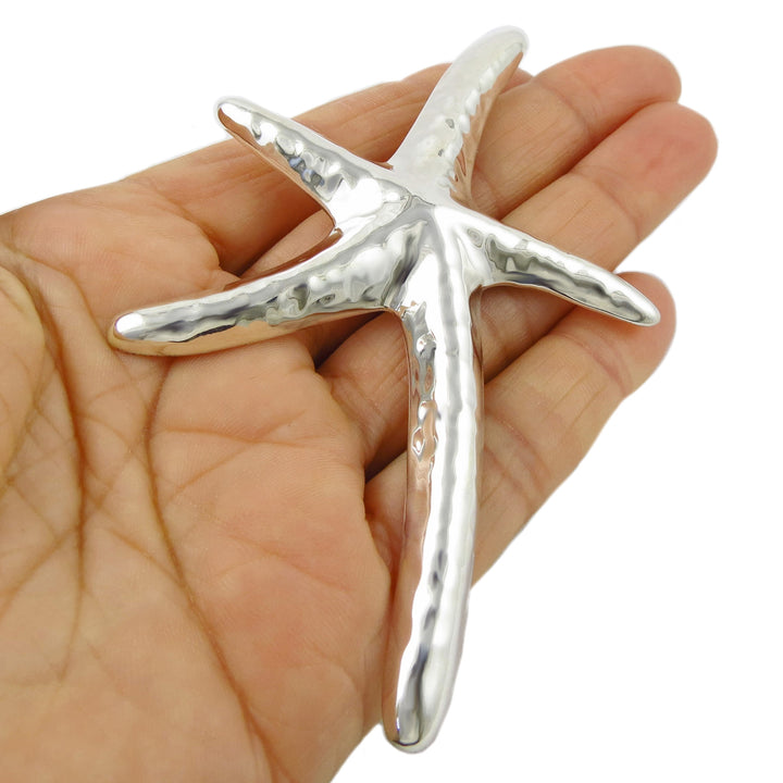 Large Handmade Starfish 925 Sterling Silver Pendant