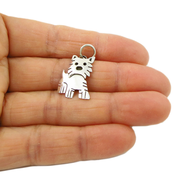 Terrier Dog 925 Sterling Silver Pendant Gift Boxed